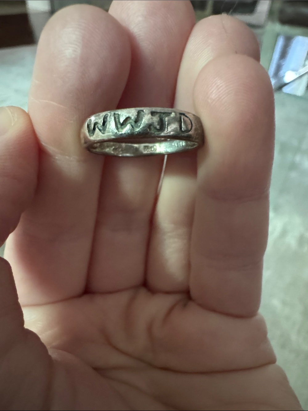 WWJD 925 Sterling Silver Inspirational Ring
